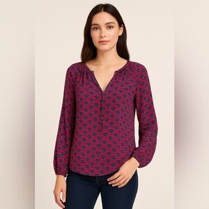Boden Pink and Black Blouse Chic Top 🪷